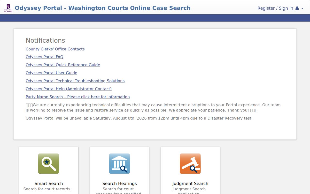 Eastmont people search with Washington Odyssey court case records